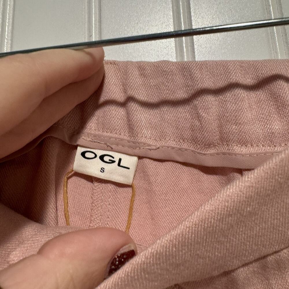 OGL European Linen Like Flared Pants Soft Pink NEW Size Small - Picture 3 of 6